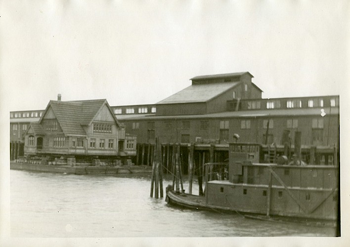 The Weyerhaeuser Building was barged up the Snohomish River from Mill A to Mill B in 1938. The Weyerhaeuser Building was barged up the Snohomish River from Mill A to Mill B in 1938.